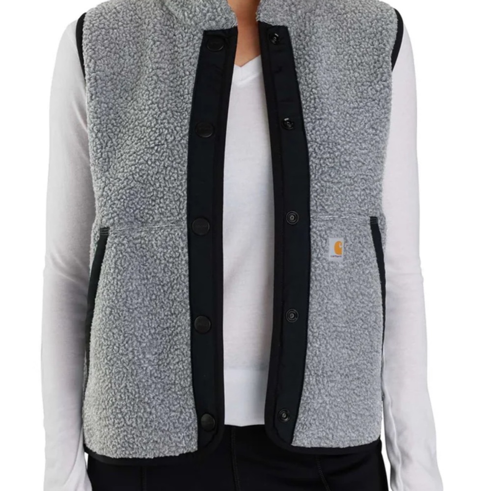 Carhartt Women's Gray and Black Sherpa Vest